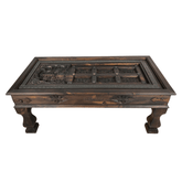Antique Indian Old Door Solid Wood Coffee Table C11